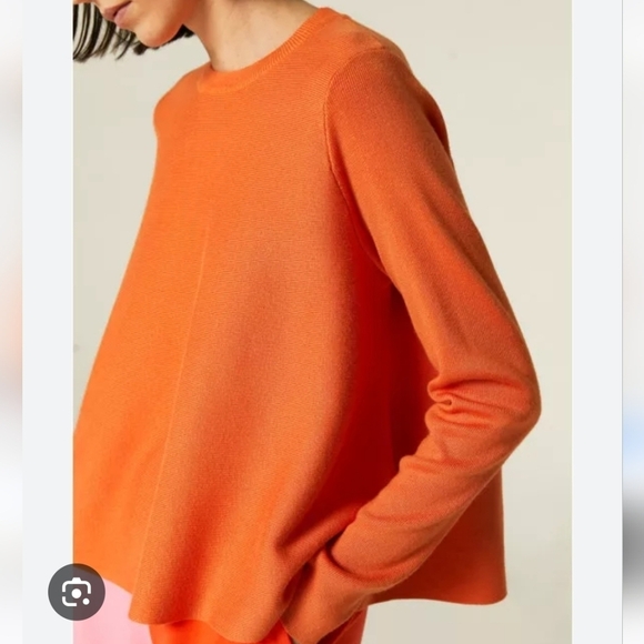 NWT Compañia Fantastica Orange Knit Jumper Sweater A-line Small Cotton Viscose - Picture 2 of 7